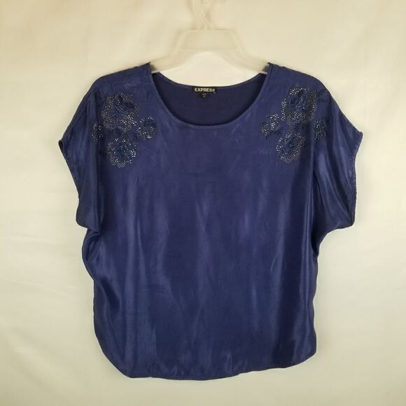 EXPRESS SIZE M. DARK BLUISH PURPLE. BLING DETAIL ON EACH SHOULDER - Picture 10 of 10